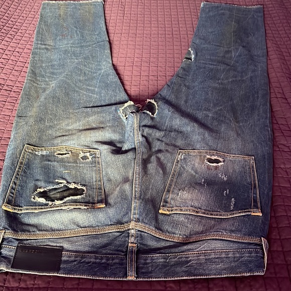 Funky Lindeberg blue jeans, 34x30, extensively distressed - Picture 2 of 4